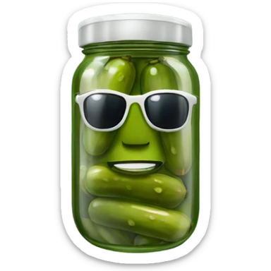 Jar of pickles wearing sunglasses  sticker