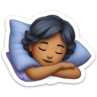 young girl napping sticker