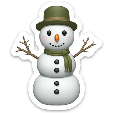 Khaki green and white asthetic snowman sticker
