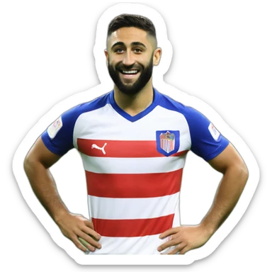 Nabil fekir montre son maillot au public sticker
