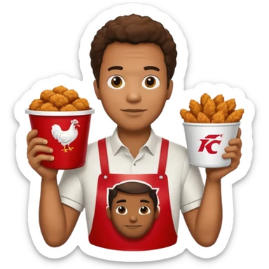 Black man holding a kfc bucket filled with fried chicken sticker