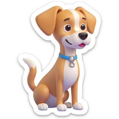 animated 3D emoji of a dog wagging its tail sticker