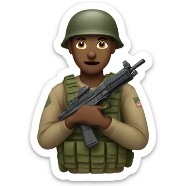Soldier with a gun sticker