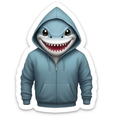 Shark wearing a hoodie  sticker