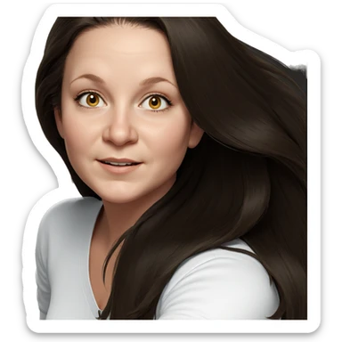 smiling girl with long hair sticker