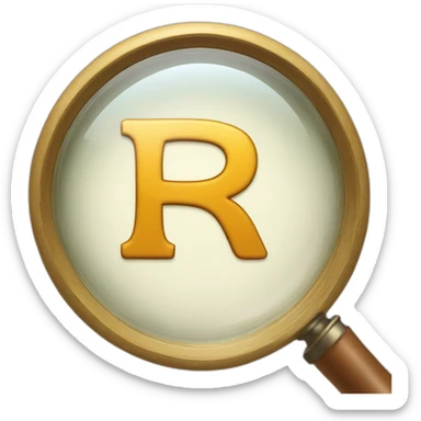 the letters R and S with an magnifying glass embedded in the R sticker