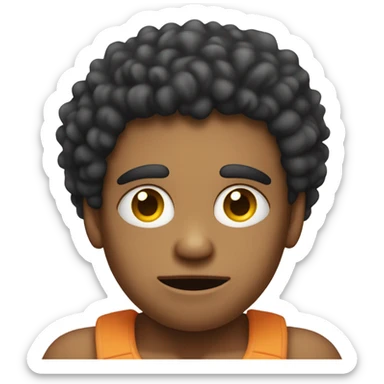 Its a sick boy with many pimples and big muscles he also has big Afro  sticker