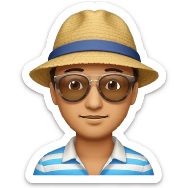 A man suntanning at the beach  sticker