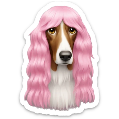 chic-borzoi-in-a-pink-wig sticker