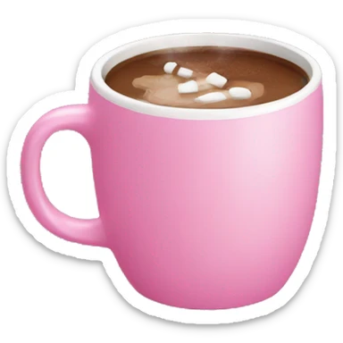 pink mug with hot chocolate sticker
