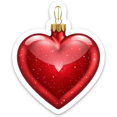 Christmas themed heart sticker