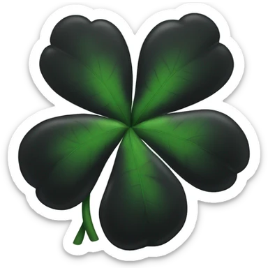black five leaf clover sticker