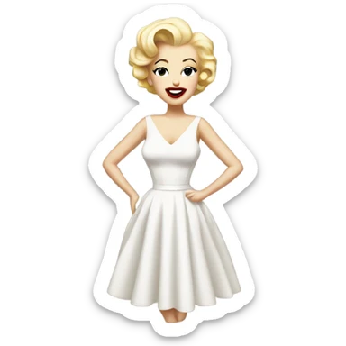 Marilyn monroe white dress sticker