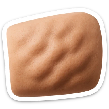 porzione di pelle con avvallamenti di grasso, iperrealistica 4k sticker