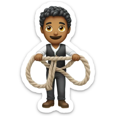 Man with two rope sticker