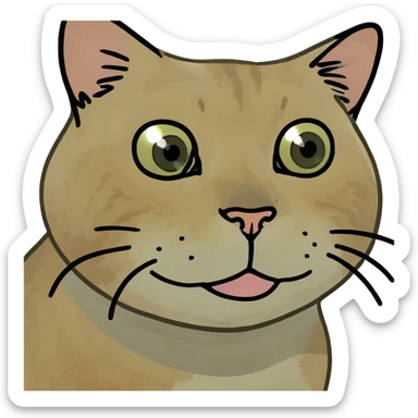 cat making a funny face meme style sticker