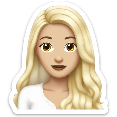 Chanel white girl with long black hair  sticker