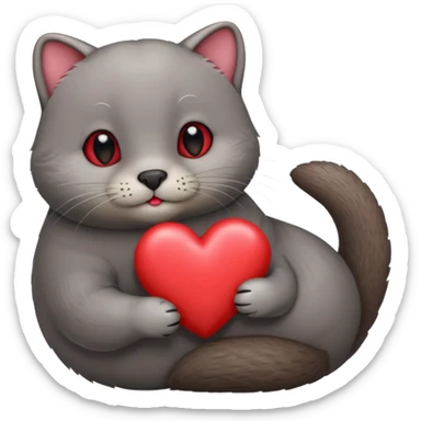 chartreux loutre+coeur sticker