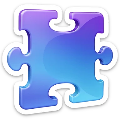 puzzle piece in clear purple blue color sticker