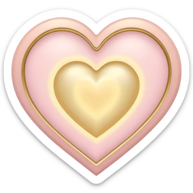 Heart with a halo in soft pink, beige and yellow pastel colors sticker
