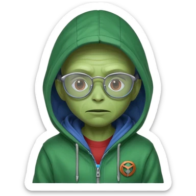 alien wear hoodie and glasses in guardian of the galaxy sticker