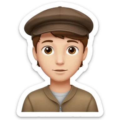 handsome boy with cap only neck  sticker