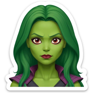 Gamora face only marvel character comic book 

 sticker