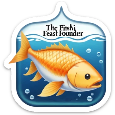 Create a logo using this image.  The wording should read: The Fishwife Founder Feast  sticker