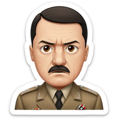 Asker üniformalı çok çok sinirli bir adolf hit sticker