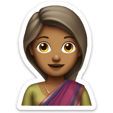 ai girl with saree for website  sticker