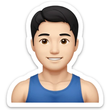 Koreli bir erkek ama çok yakışık lı ve kaslı saçı dümdüz sticker