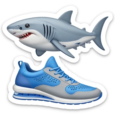 Tiburón con zapatillas azules sticker