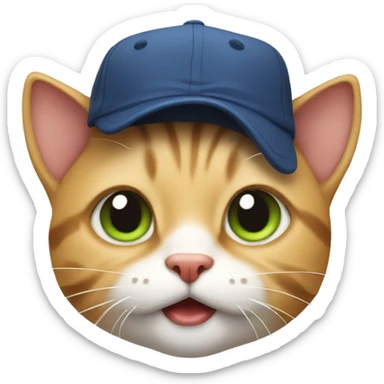 funny cat with cap sticker