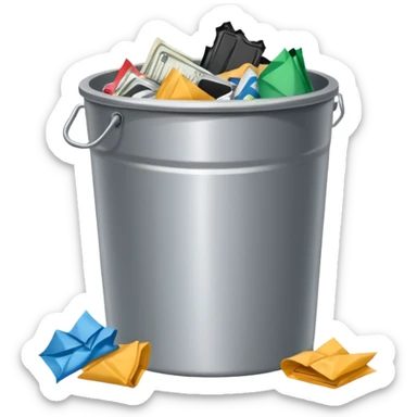 office trash tin sticker