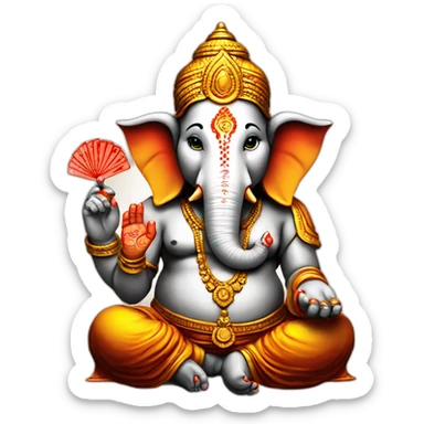 Ganesha the ScrumMaster with estimation poker cards sticker