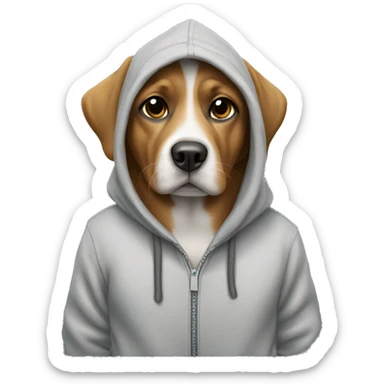 Dog wearing a hoodie  sticker