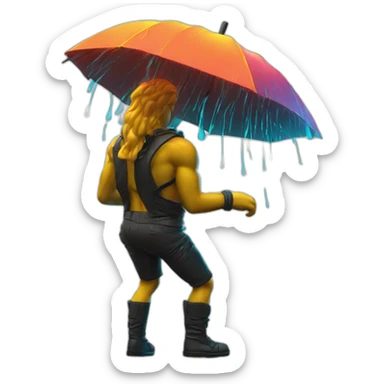 Juicy booty neon sign style man rain sticker
