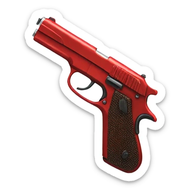 red pistol sticker