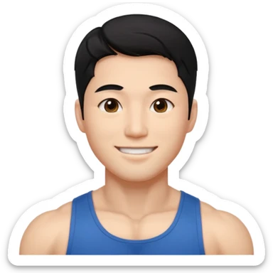 Koreli bir erkek ama çok yakışık lı ve kaslı saçı dümdüz sticker