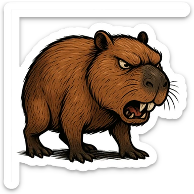 angry capybara sticker