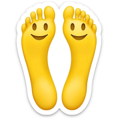 smiley emoji with feet sticker