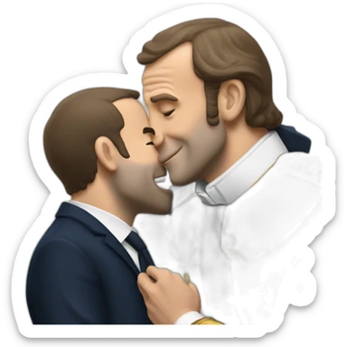 Macron faisant un bisous à ben laden sticker