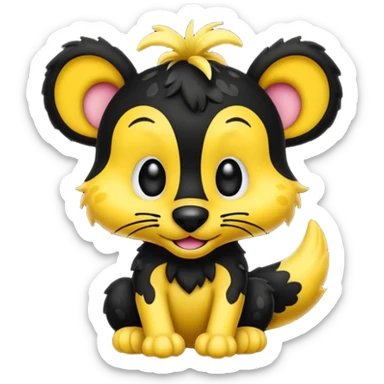 marsupilami noir avec écrit en dessous Spunky sticker
