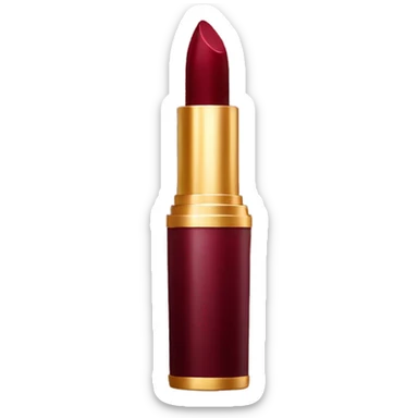 Luxury golden lipstick in red-wine colour without lips sticker