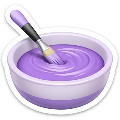 bowl of pastel purple hair dye with a brush next to it sticker