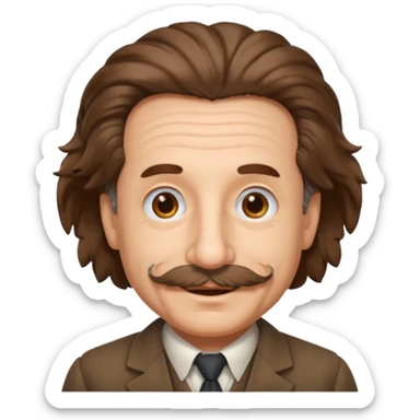 Einstein character front view sticker