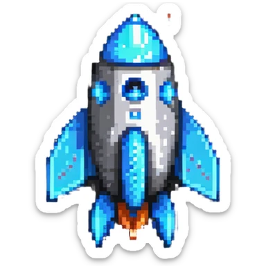 Rocket with fins sticker