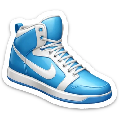 basketball sneaker object icon, high-top shoes, sporty design, glossy details, 3D cartoon, mobile game icon style, centered, clean background, no text, no watermark
 sticker