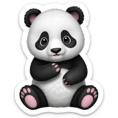 Cute panda cub saying hello  sticker