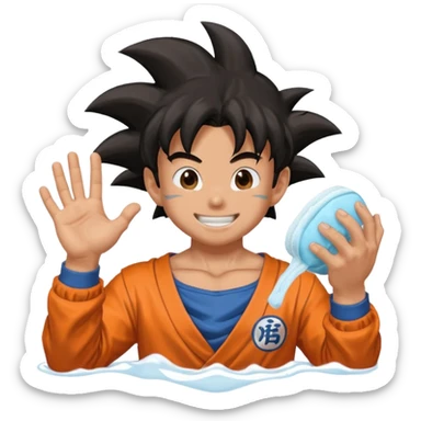 Goku catches rilley's hand soap Tyler face mask funny  sticker